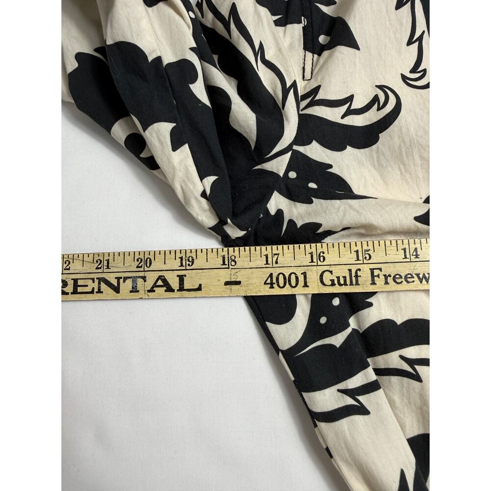 Zara Black Ecru Printed Belted Maxi Dress Ruffle Hem Size XS - Picture 13 of 16